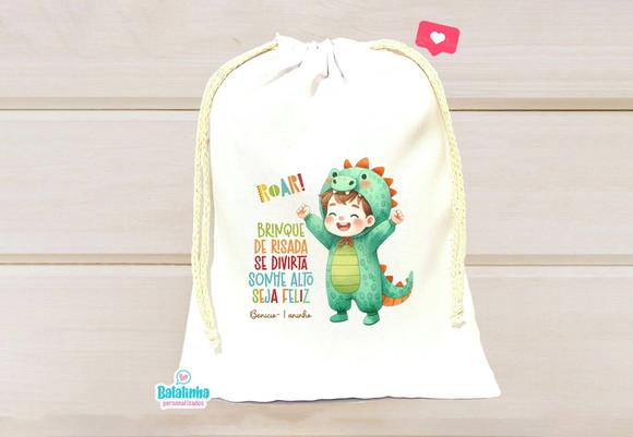 Saquinho Personalizado Dinossauro 15x20cm