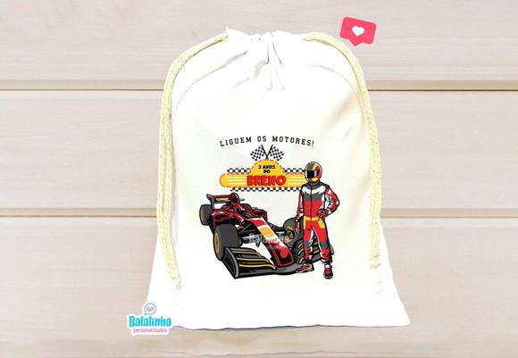 Saquinho Personalizado Corrida / Fórmula 1 15x20cm