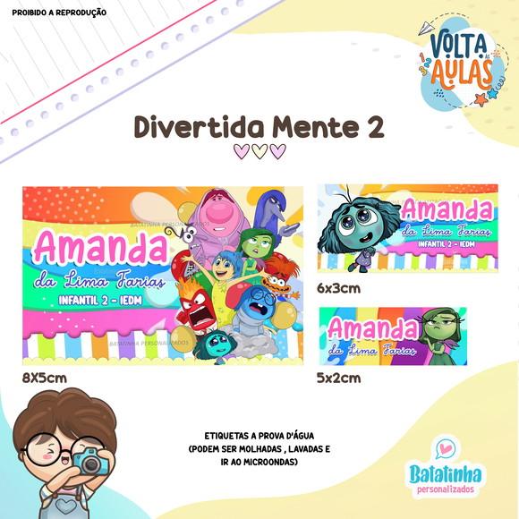 Kit Etiquetas Escolares à Prova D'agua - Divertida Mente