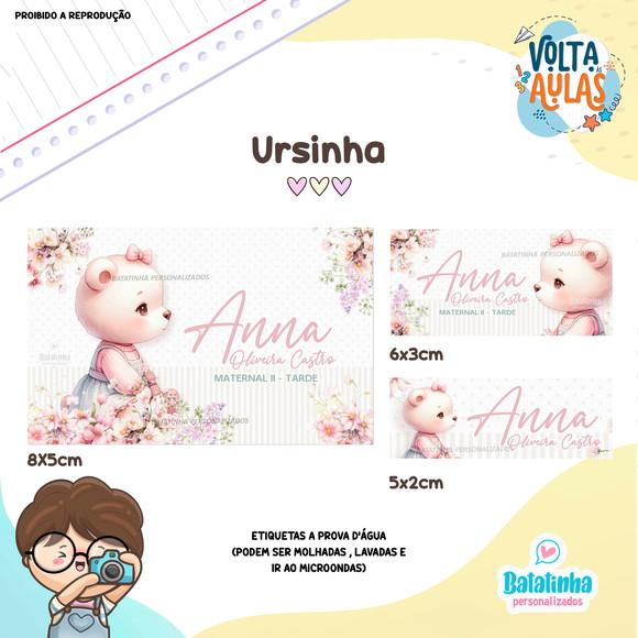 Kit Etiquetas Escolares à Prova D'agua - Ursinha