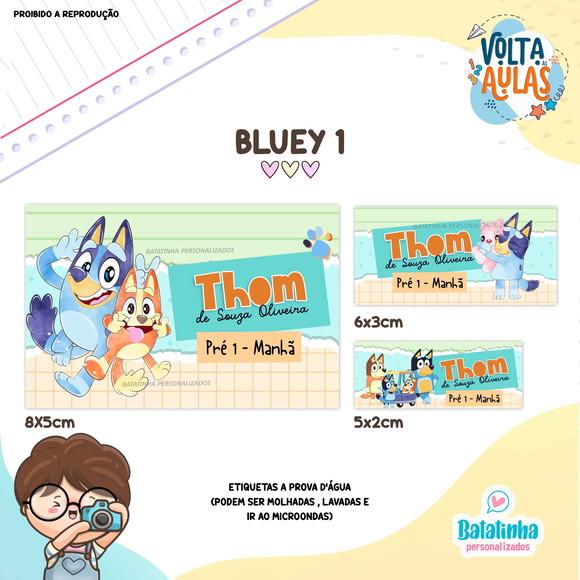 Etiqueta Escolar à Prova D'agua - Bluey