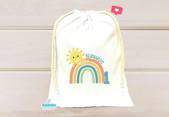Saquinho Personalizado Primeira Volta ao Sol 15x20cm