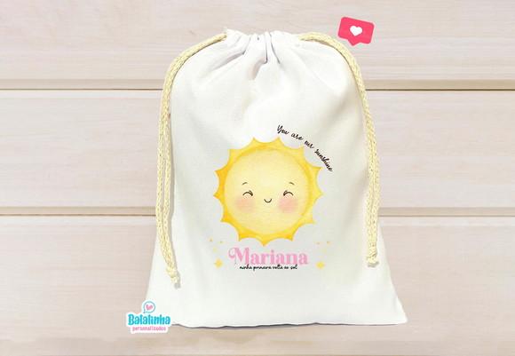 Saquinho Personalizado Primeira Volta ao Sol 15x20cm