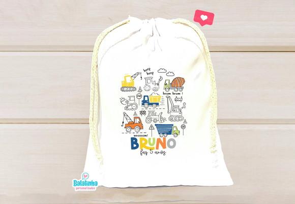 Saquinho Personalizado Transporte 15x20cm