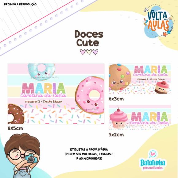Kit Etiquetas Escolares à Prova D'agua - Doces