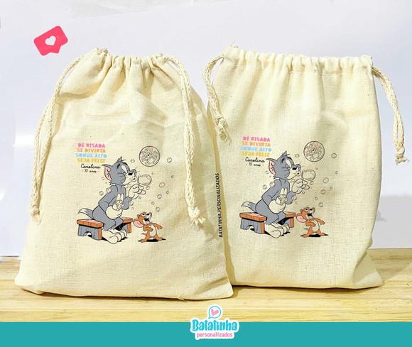 Saquinho de Algodão Tom e Jerry