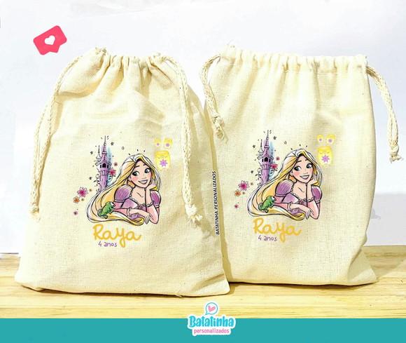 Saquinho Algodão Personalizado Enrolados Rapunzel