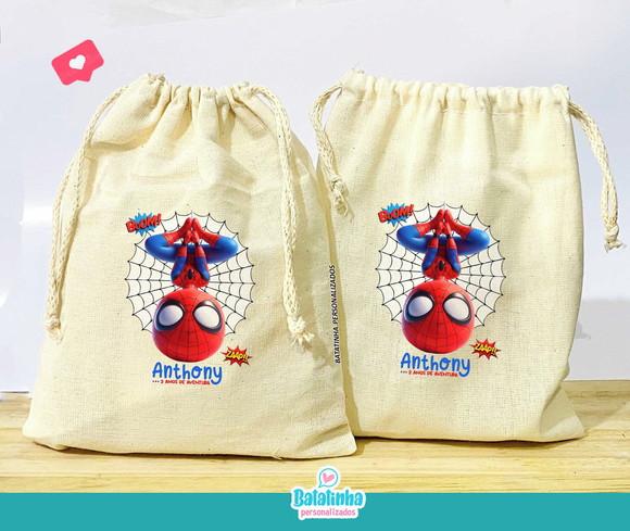 Saquinho de Algodão Lembrancinha Aranha