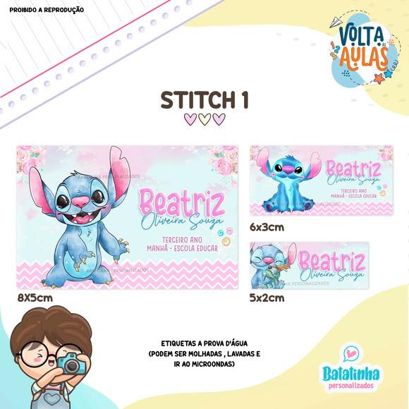 Kit Etiquetas Escolares à Prova D'agua - Stitch