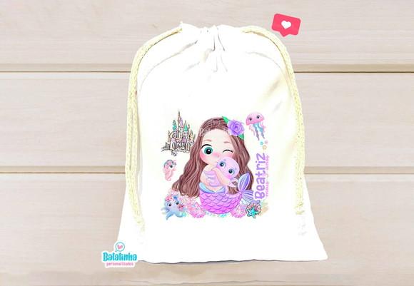 Saquinho Personalizado Sereia 15x20cm
