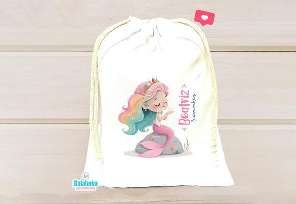 Saquinho Personalizado Sereia 15x20cm