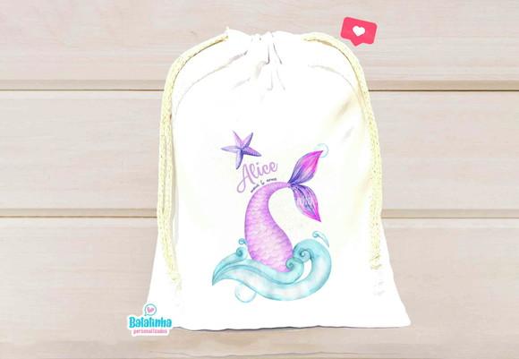 Saquinho Personalizado Sereia 15x20cm