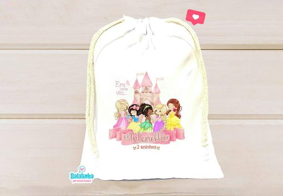 Saquinho Personalizado Princesas 15x20cm