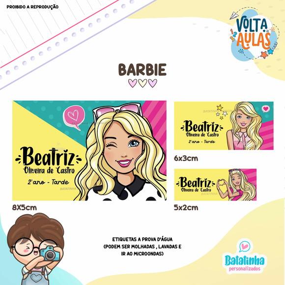 Etiqueta Escolar à Prova D'agua - Barbie
