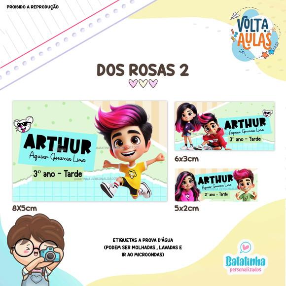 Etiqueta Escolar à Prova D'agua Grupo dos Rosas