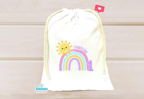Saquinho Personalizado Primeira Volta ao Sol 15x20cm