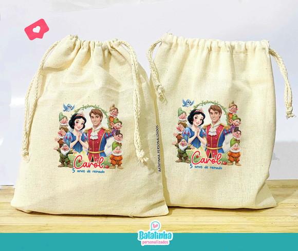 Saquinho de Algodão Personalizado Branca de Neve