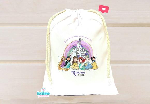 Saquinho Personalizado Princesas 15x20cm