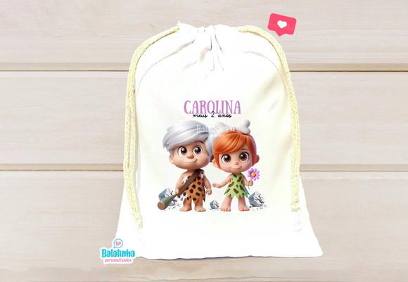 Saquinho Bambam e Pedrita Personalizado 15x20cm
