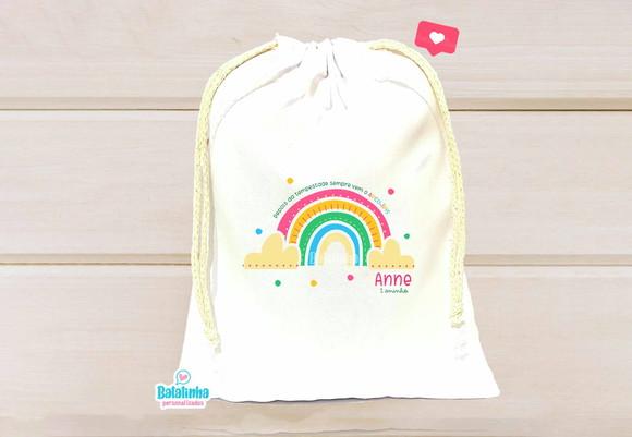 Saquinho Arco Íris Personalizado 15x20cm