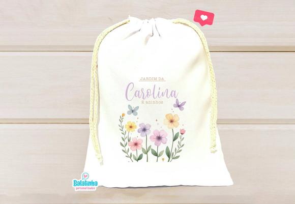 Saquinho Jardim Encantado Personalizado  15x20cm
