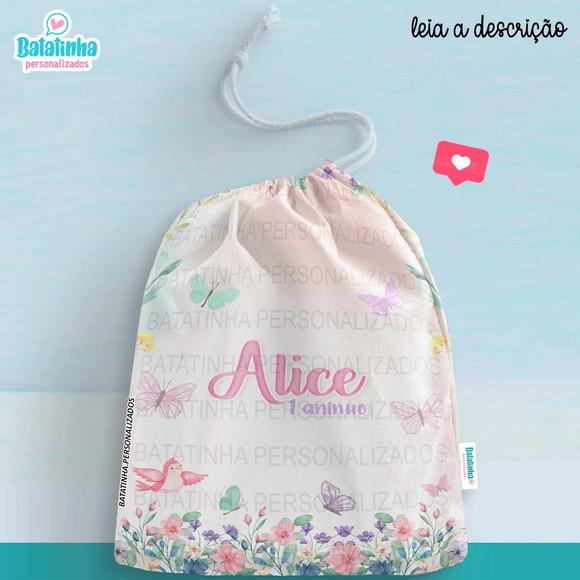 Saquinho lembrancinha Jardim Encantado personalizado