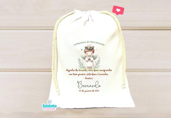 Saquinho Personalizado Batizado 15x20cm