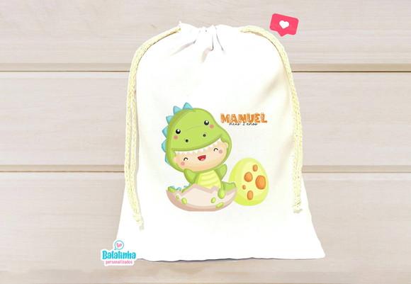Saquinho Personalizado Dinossauro 15x20cm