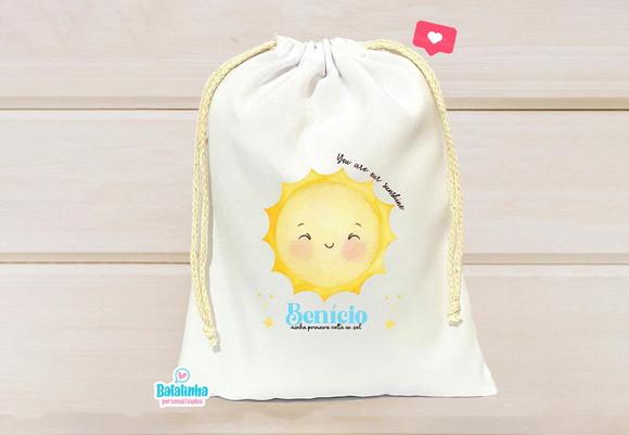 Saquinho Personalizado Primeira Volta ao Sol 15x20cm