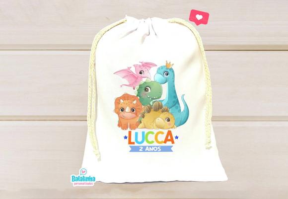 Saquinho Personalizado Dinossauro 15x20cm