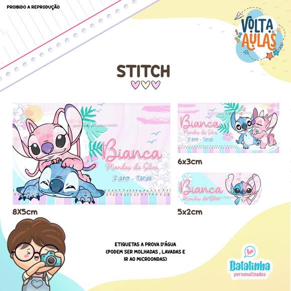 Kit Etiquetas Escolares à Prova D'agua - Stitch