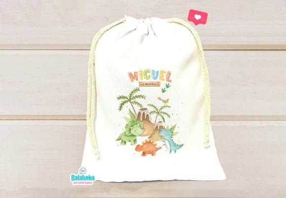 Saquinho Personalizado Dinossauro 15x20cm