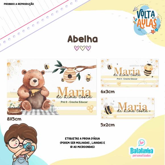 Kit Etiquetas Escolares à Prova D'agua - Abelha