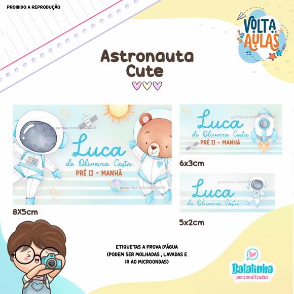 Kit Etiquetas Escolares à Prova D'agua - Astronauta Cute