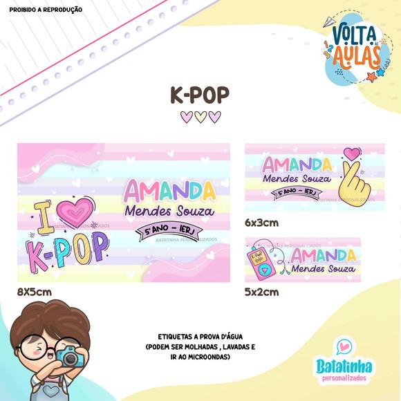 Kit Etiquetas Escolares à Prova D'agua - Kpop