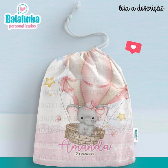 Saquinho Elefantinha personalizado