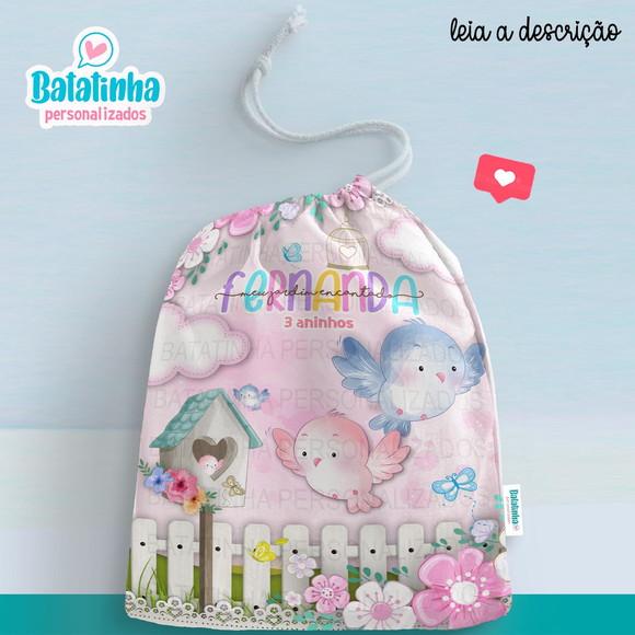 Saquinho Jardim Encantado personalizado 20x28