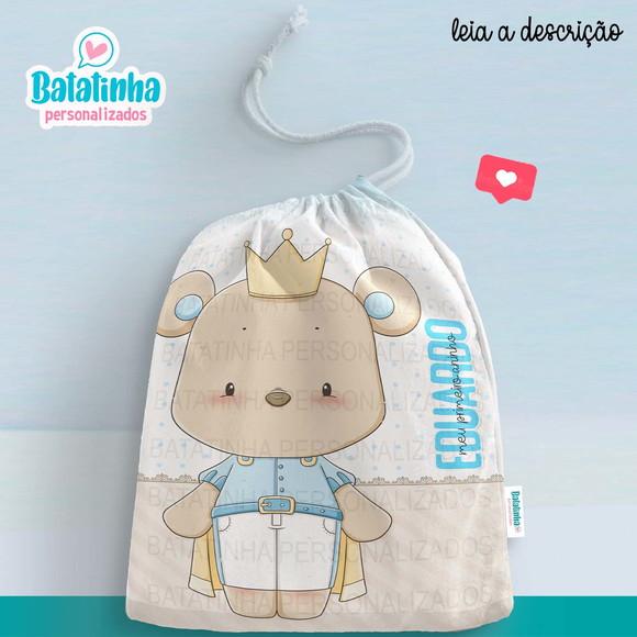 Saquinho Ursinho Realeza personalizado