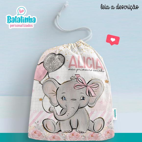 Saquinho Elefantinha personalizado