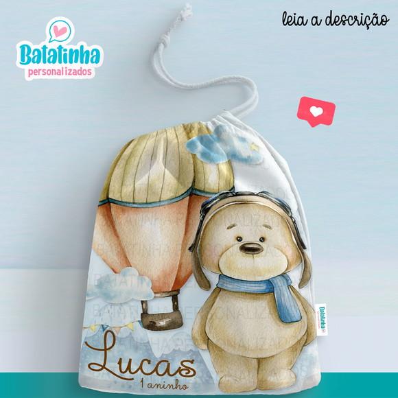 Saquinho Ursinho Baloeiro personalizado