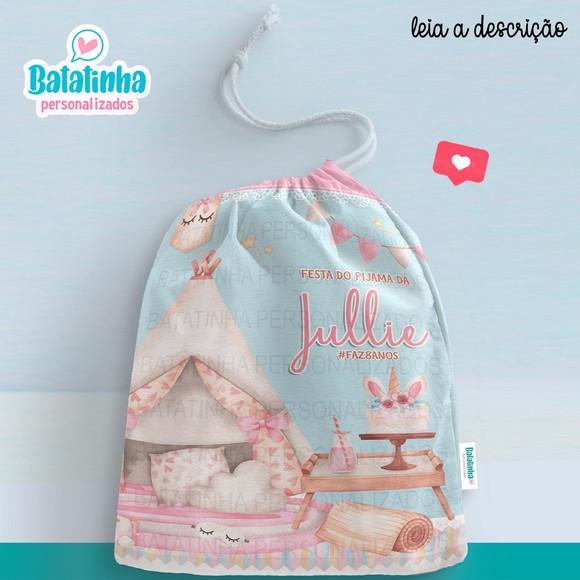 Saquinho Festa do Pijama personalizado