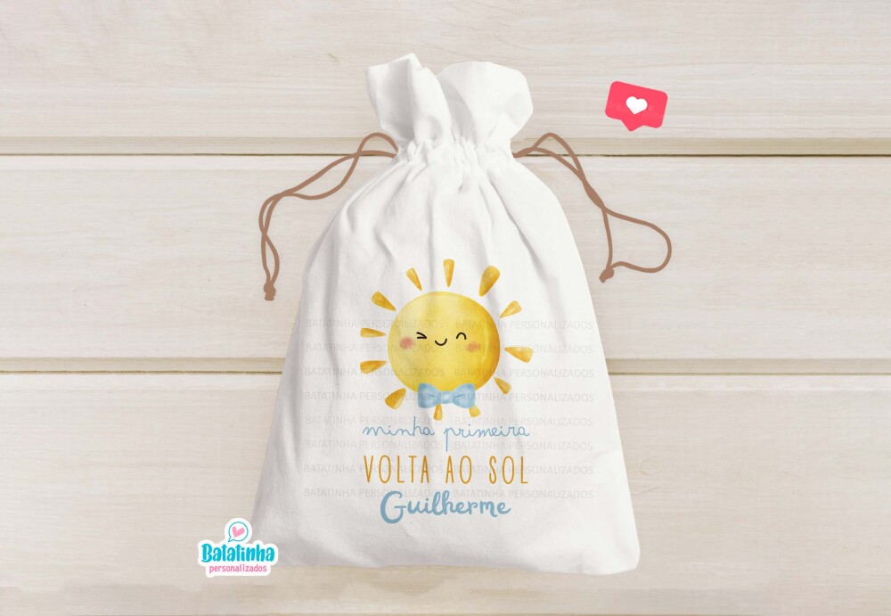 Saquinho surpresa Primeira Volta ao Sol personalizado para lembra