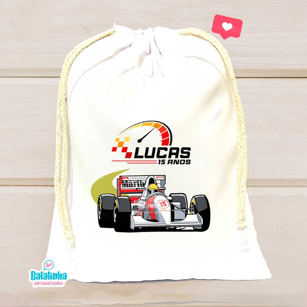Saquinho Corrida Personalizado com Nome Lembrancinha Festa Infant