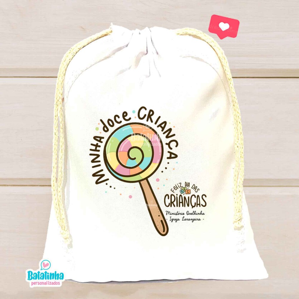 Saquinho Personalizado Dia das Crianças Lembrancinha Festa Infan