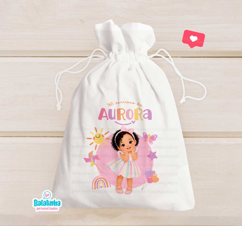 Saquinho Personalizado 365 Sorrisos para Lembrancinha com Mascote