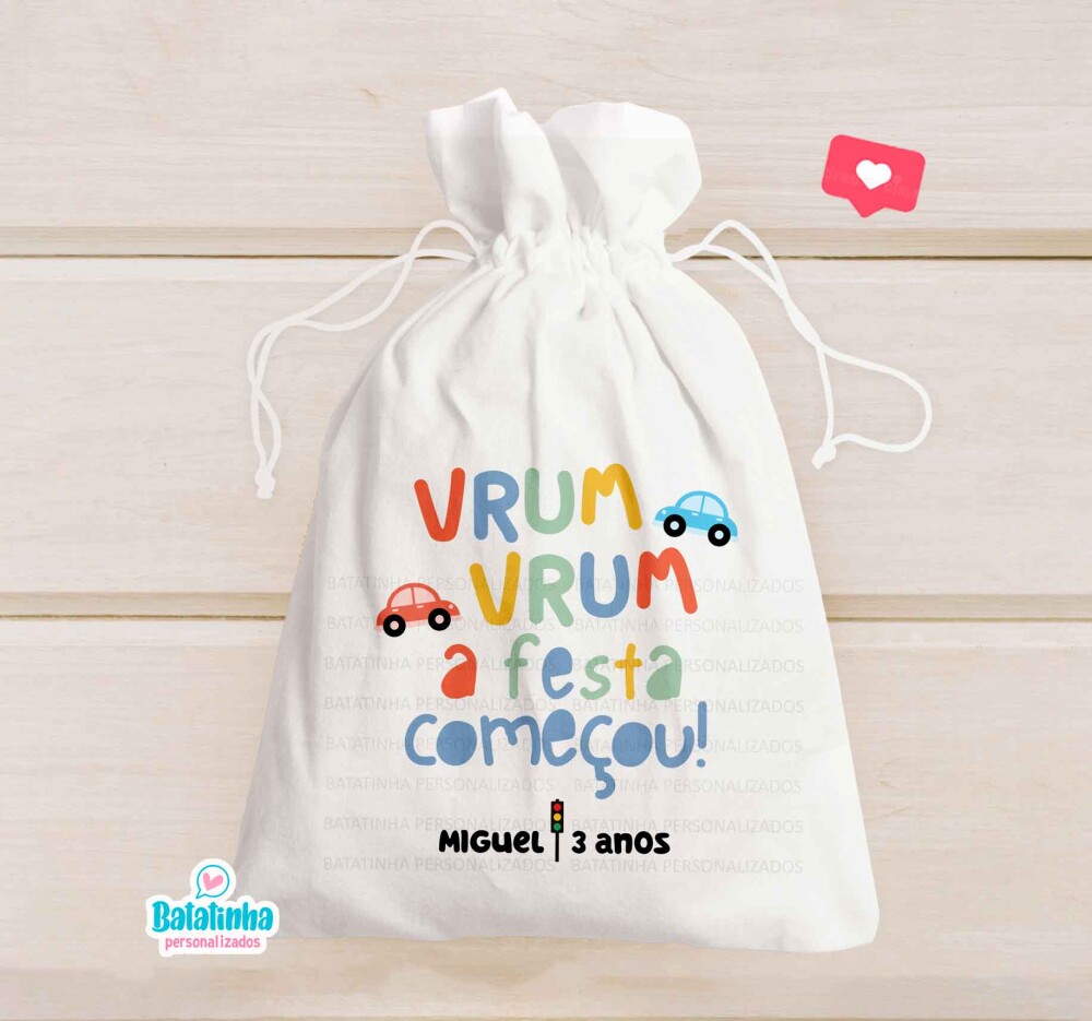 Saquinho Personalizado Meios de Transporte para Lembrancinha de F