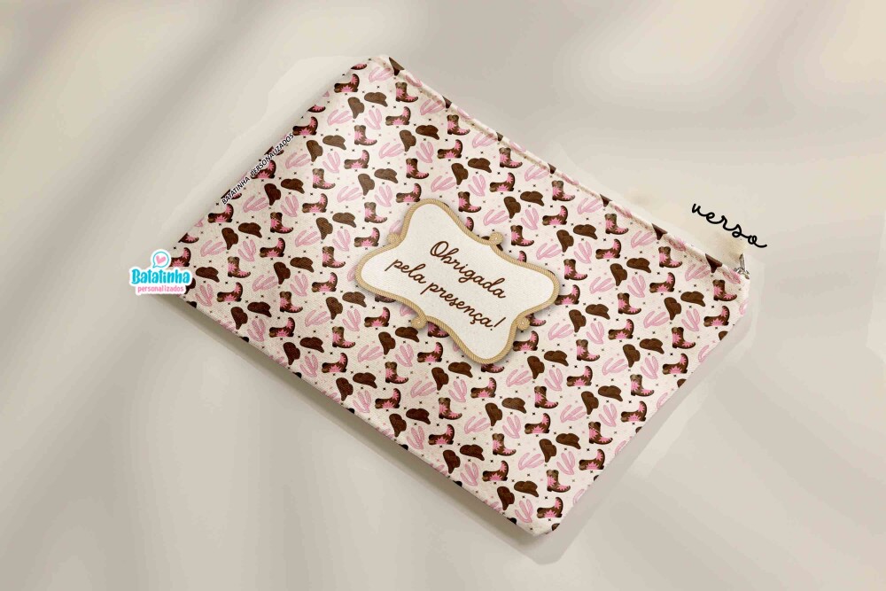 Necessaire personalizada Country Lembrancinha Festa Boiadeira