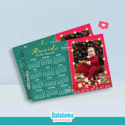 Imã de Geladeira Natal - Calendário 2026