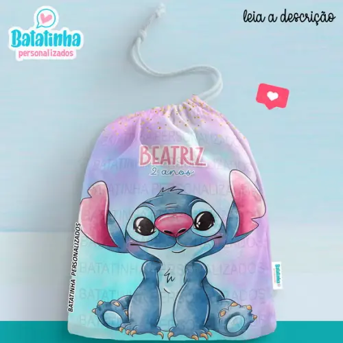 Sacolinha / Saquinho Lembrancnha Stitch