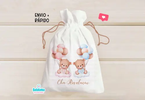 Saquinho Lembrancinha Chá Revelação